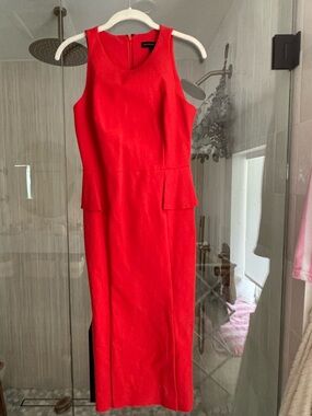 Banana Republic Red Sleeveless Midi Dress